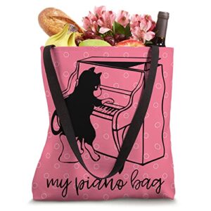 Piano Bag for Girls Books Kids Music Piano Player Cat Cute Tote Bag