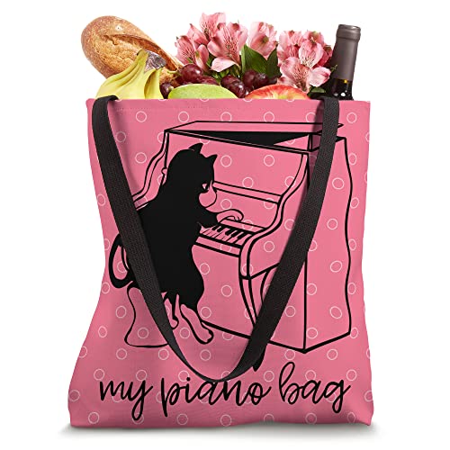 Piano Bag for Girls Books Kids Music Piano Player Cat Cute Tote Bag