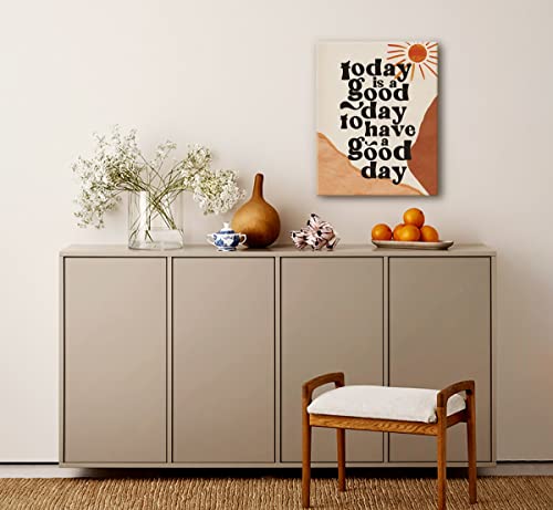 Today is A Good Day to Have A Good Day Canvas Wall Art, Boho Decor Inspirational Quote Canvas Prints Poster Wall Art, Canvas Wall Art for Home Decor, Motivational Quote Home Office Size 12x15