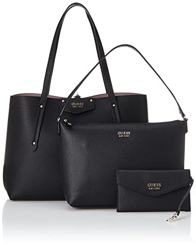 GUESS Womens Eco Brenton Tote Shoulder Bag, Black, One Size US