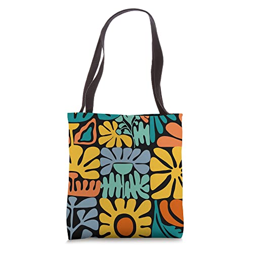 Funky Mid Century Modern Polynesian Luau Flowers Tote Bag