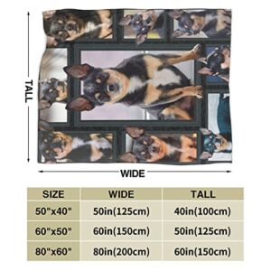 Cute Chihuahua Dog Black Lovely Puppy Printed Ultra-Soft Throw Blanket Home Decorative Blanket for Living Room Bed Sofa