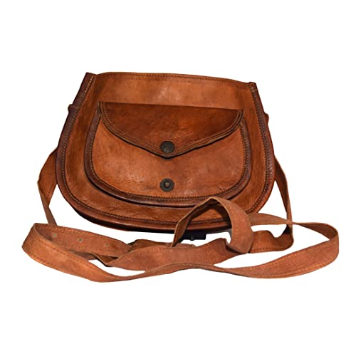 Urban Handmade Vintage Leather Bags, Travel Cross Body Shoulder Bag for Men and Women, Satchel Multi Pocket Purse with Adjustable Strap