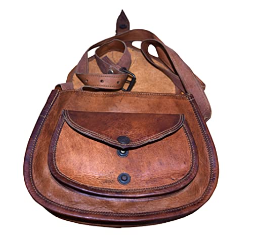 Urban Handmade Vintage Leather Bags, Travel Cross Body Shoulder Bag for Men and Women, Satchel Multi Pocket Purse with Adjustable Strap