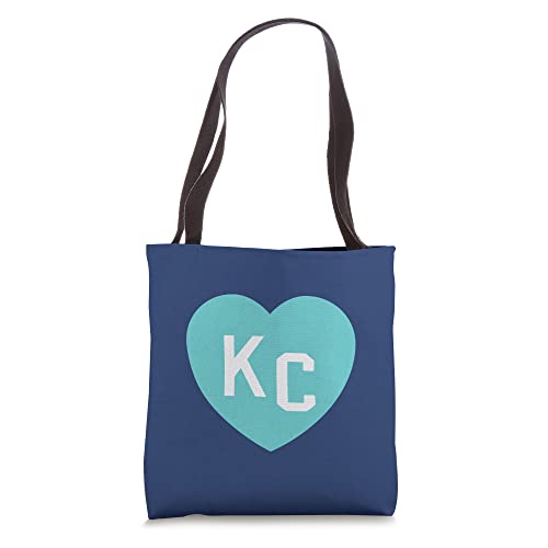 Kc Teal Blue Heart Kansas City I Love Heart Kc Teal Blue Fun Tote Bag