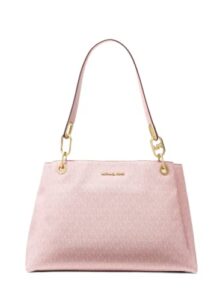 michael kors women’s trisha large shoulder bag tote purse handbag (dark powder blush)