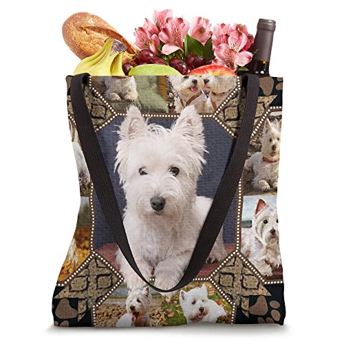 West Highland White Terrier Dog Westie Floral Tote Bag