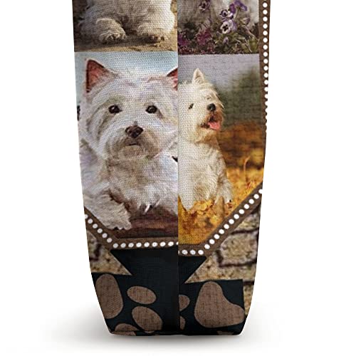 West Highland White Terrier Dog Westie Floral Tote Bag