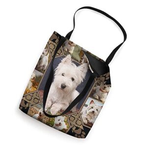 West Highland White Terrier Dog Westie Floral Tote Bag