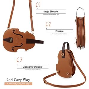 Oweisong Women Music Tote Bag Violin Purse Backpack Novelty Leather Piano Shoulder Crossbody Bag Handle Handbag for Ladies