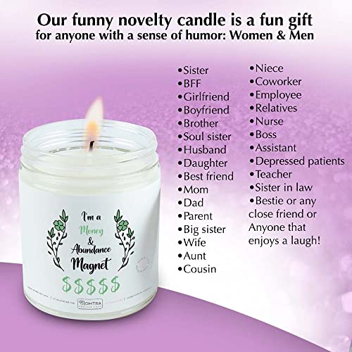 Birthday Gift for Women Mom Gift, 8oz Candle, Gifts for Bridal Shower Party, Money Cash Flow Boost, Anniversary Day, Soul Sister Girlfriend Wife BFF Bestie Online Dating Present