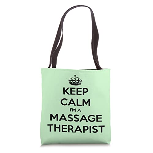 Keep Calm I Am A Massage Therapist Black Text Tote Bag