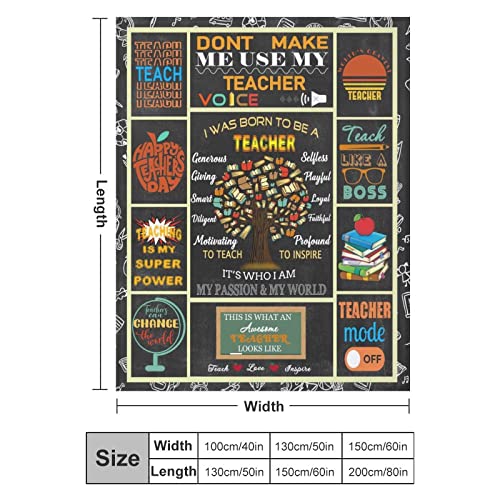 Teacher Blanket Gifts for Teachers Lightweight Soft Throws Sofa Couch Travel Office Nap, Teacher Gifts Ideas for Back to School Teachers' Day 80"X60"