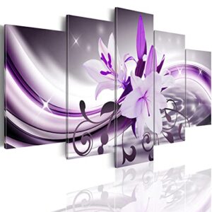 yongart abstract light purple flower poster – blush purple floral canvas wall art over bed painting wall decor, bedroom wall decor, orchid picture artwork, office decor art picture (f,40x20inch)
