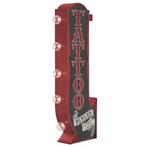 Tattoo Parlor Vintage Inspired Double-Sided Marquee LED Sign Retro Wall Décor for the Home, Game Room, Bar, Man Cave, Garage, or Bedroom (25" x 10" x 3")