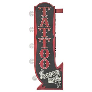 Tattoo Parlor Vintage Inspired Double-Sided Marquee LED Sign Retro Wall Décor for the Home, Game Room, Bar, Man Cave, Garage, or Bedroom (25" x 10" x 3")