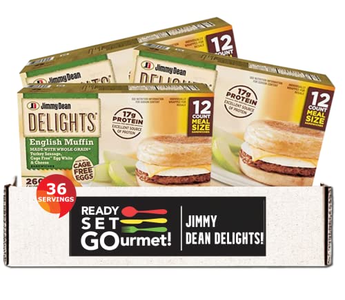 Jimmy Dean Delights, English Muffin Cage Free, Turkey Sausage EggWhite & Cheese | Made with Whole Grain - 3 Pack (12ct Each Box) - Ready Set Gourmet Donate a Meal Program