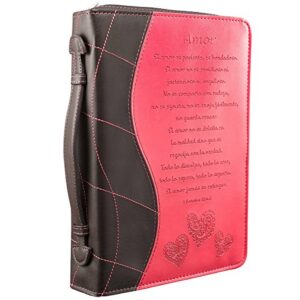 pink «amor» bible / book cover – 1 corinthians 13:4-8 (medium) (spanish edition)