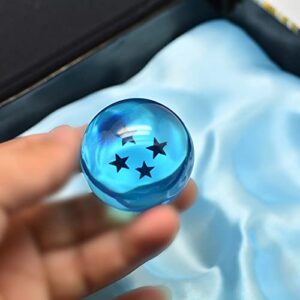 Hovico 7pcs 42 MM Collectible Crystal Acrylic Resin Glass Ball with Gift Box Dragon Transparent Play Balls (Blue)