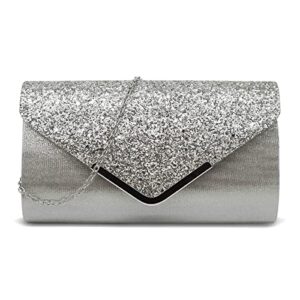 lytosmoo women sparkling evening clutch purse formal glitter party wedding handbag envelope crossbody shoulder bag