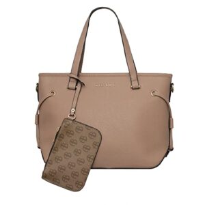 alexis bendel women’s handbag vegan leather shoulder satchel bag with pouch 2 pcs set mauve