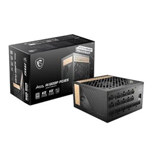 meg ai1300p pcie 5 & atx 3.0 gaming power supply – full modular – 80 plus platinum certified 1300w – 100% japanese 105°c capacitors – compact size – atx psu