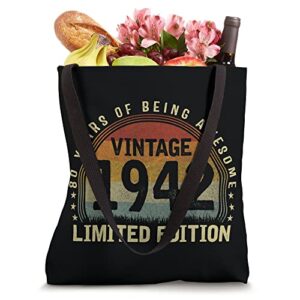 Born in 1942 Limited Edition 80 Yr Old Vintage 80th Birthday Tote Bag