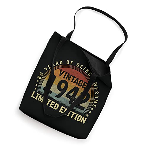 Born in 1942 Limited Edition 80 Yr Old Vintage 80th Birthday Tote Bag