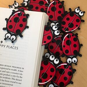 Ladybug BULK Bookmarks for Kids Girls Boys - Set of 10 Animal Bookmarks Perfect for School Student Incentives Birthday Party Supplies, Reading Incentives, Party Favor Prizes, Classroom Reading Awards!