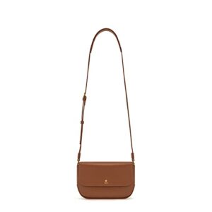 jw pei women’s debby flap crossbody (brown)