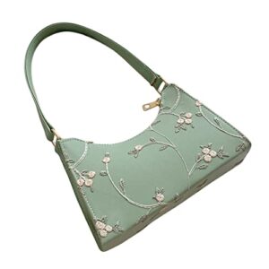 fajia women embroidered satchel handbag pu leather small shoulder bag for women