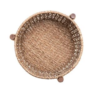 Bloomingville Hand-Woven Bankuan and Rattan Braided 2-Tier Basket, 15" L x 15" W x 29" H, Natural