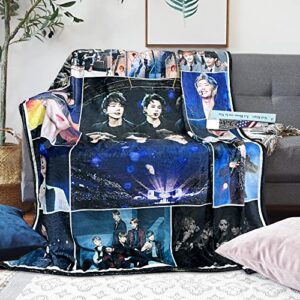 The Idol Singer Blanket Flannel Fleece Blanket Soft Novelty Fashion Singers Blanket Bed Throws Blanket for Sofa Bed Bedroom Air Conditioning Blanket Decoration 60X80 Inch