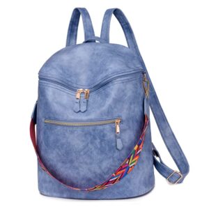 backpack purse for women fashion vegan leather designer travel large convertible ladies shoulder bags (0298 sky)