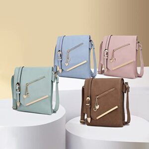 MKF Collection Crossbody Bag for Women – Shoulder Strap – PU Leather Handbag Medium Ladies Messenger Side Purse