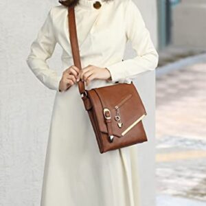 MKF Collection Crossbody Bag for Women – Shoulder Strap – PU Leather Handbag Medium Ladies Messenger Side Purse