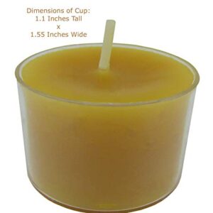 Beeswax Candle Works, 8-Hour Tea Lights (Pack of 18) 100% USA Beeswax