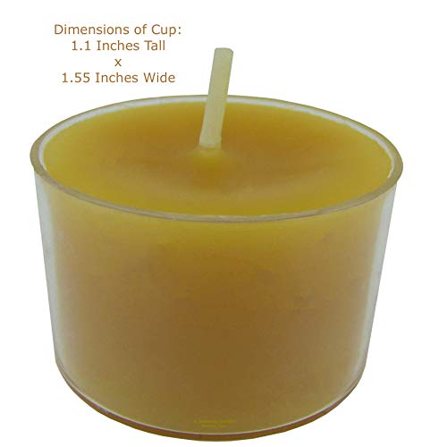 Beeswax Candle Works, 8-Hour Tea Lights (Pack of 18) 100% USA Beeswax