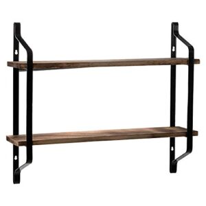 westhl 2 tiers floating shelves,wall mounted industrial wall shelves for living room bedroom kitchen entryway wood storage shelf