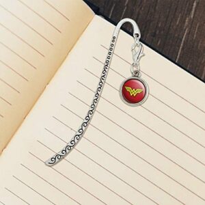 Wonder Woman Classic Logo Metal Bookmark Page Marker with Charm