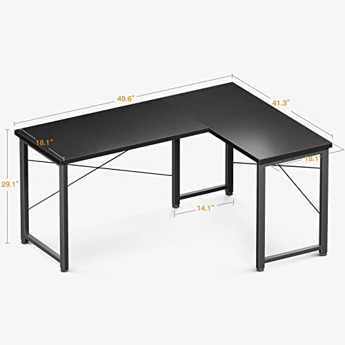 Coleshome 50" L Shaped Desk Computer Desk, L Desk Computer Corner Desk for Home Office Gaming Writing Workstation, Space-Saving, Easy to Assemble