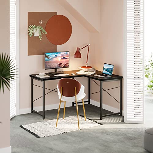 Coleshome 50" L Shaped Desk Computer Desk, L Desk Computer Corner Desk for Home Office Gaming Writing Workstation, Space-Saving, Easy to Assemble