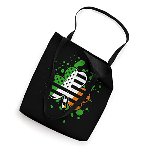 St. Patrick`s Day Irish American Flag Cloverleaf Shamrock Tote Bag