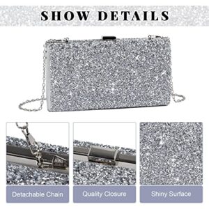 SUKUTU Women Glitter Evening Handbag Both Side Sparkling Clutch Bag for Wedding Prom Cocktail Party