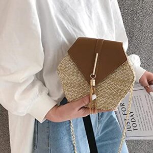 Crossbody Bags for Women Tassel Small Straw Beach Bag Satchel Bag Shoulder Bag Hobo Bags Purses Tote Handbag 2023