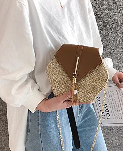 Crossbody Bags for Women Tassel Small Straw Beach Bag Satchel Bag Shoulder Bag Hobo Bags Purses Tote Handbag 2023