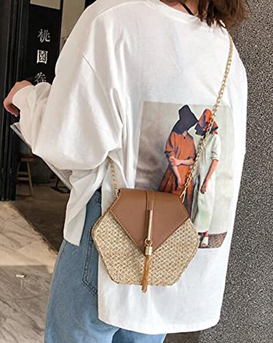 Crossbody Bags for Women Tassel Small Straw Beach Bag Satchel Bag Shoulder Bag Hobo Bags Purses Tote Handbag 2023