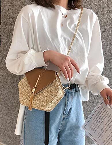 Crossbody Bags for Women Tassel Small Straw Beach Bag Satchel Bag Shoulder Bag Hobo Bags Purses Tote Handbag 2023