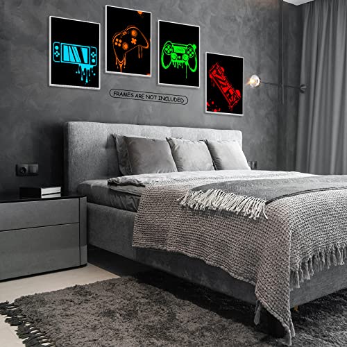 Maxee Boys Room Decor Gaming Posters for Boys Room Bedroom Wall Art Decor Pictures for Bedroom Wall Decor Game Room Decor (Set of 4, 8X10in, UNFRAMED)