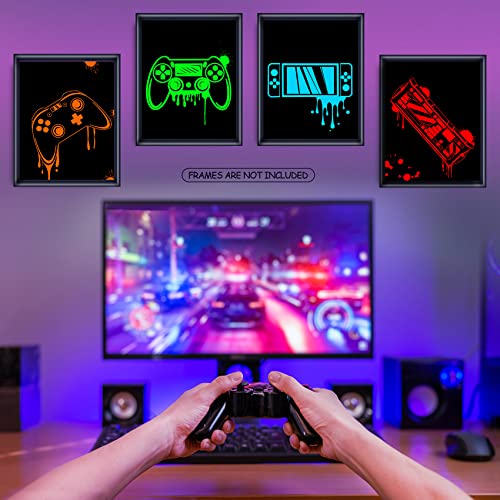 Maxee Boys Room Decor Gaming Posters for Boys Room Bedroom Wall Art Decor Pictures for Bedroom Wall Decor Game Room Decor (Set of 4, 8X10in, UNFRAMED)